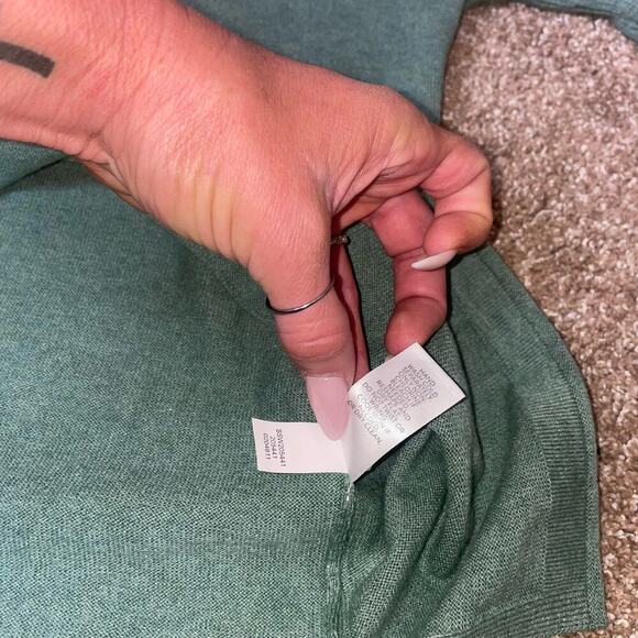 J. Jill sweater V-neck lightweight sage green long sleeve knit cotton blend SZ M - Picture 6 of 10